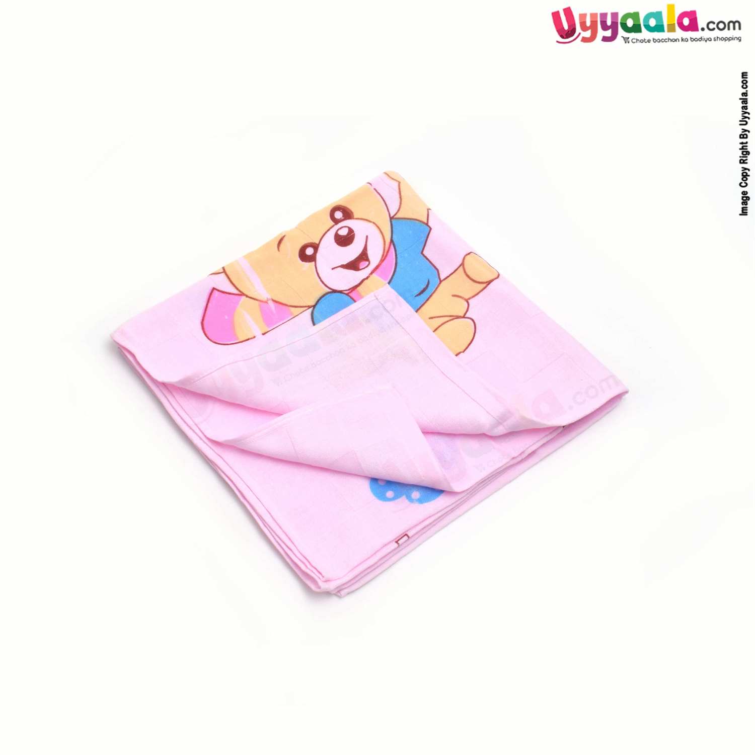Babies Cotton Wrapper with Teddy Bear Print