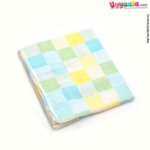 Baby Cotton Bath Towel with Checks Design 0+m Age, Size (100*52 cm)