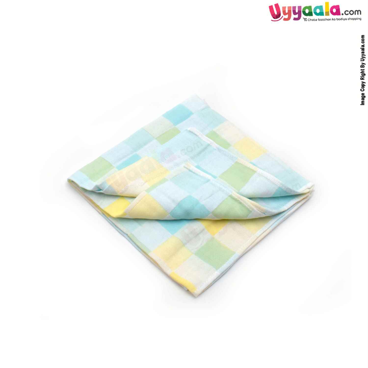 Baby Cotton Bath Towel with Checks Design