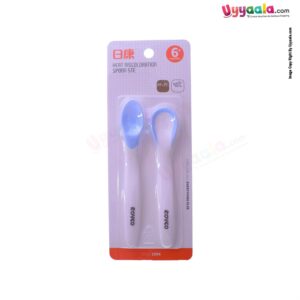 ROVCO Heat Discoloration Silicone Spoons Twin Pack For Babies 6+m Age - Blue