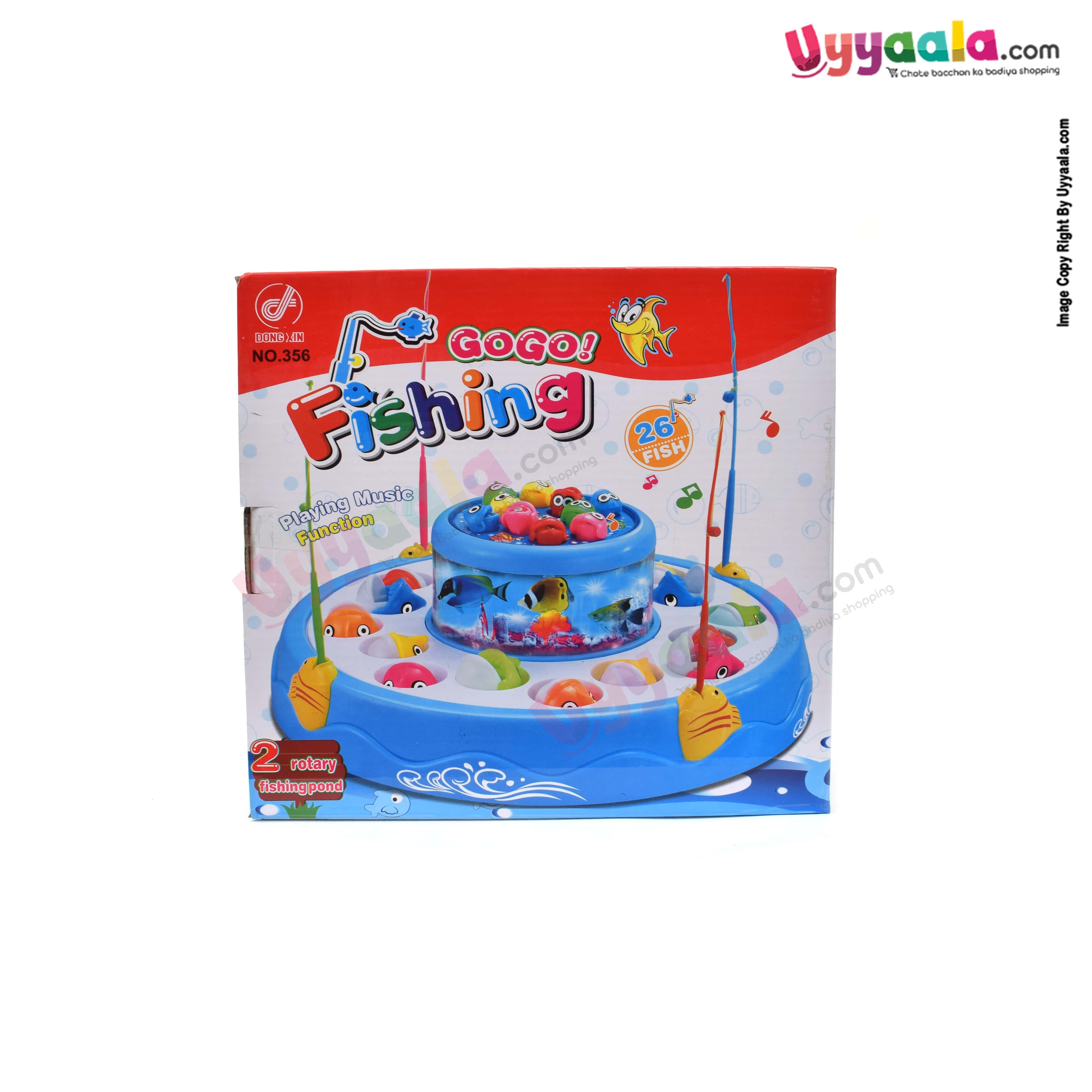 GOGO fishing battery operated toy with music for kids 26 fish 3+ age
