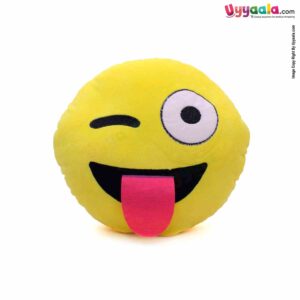 Smiley Emotion Emoji Pillow Round Cushion Soft Toy for Kids Size (30 cm) - Yellow