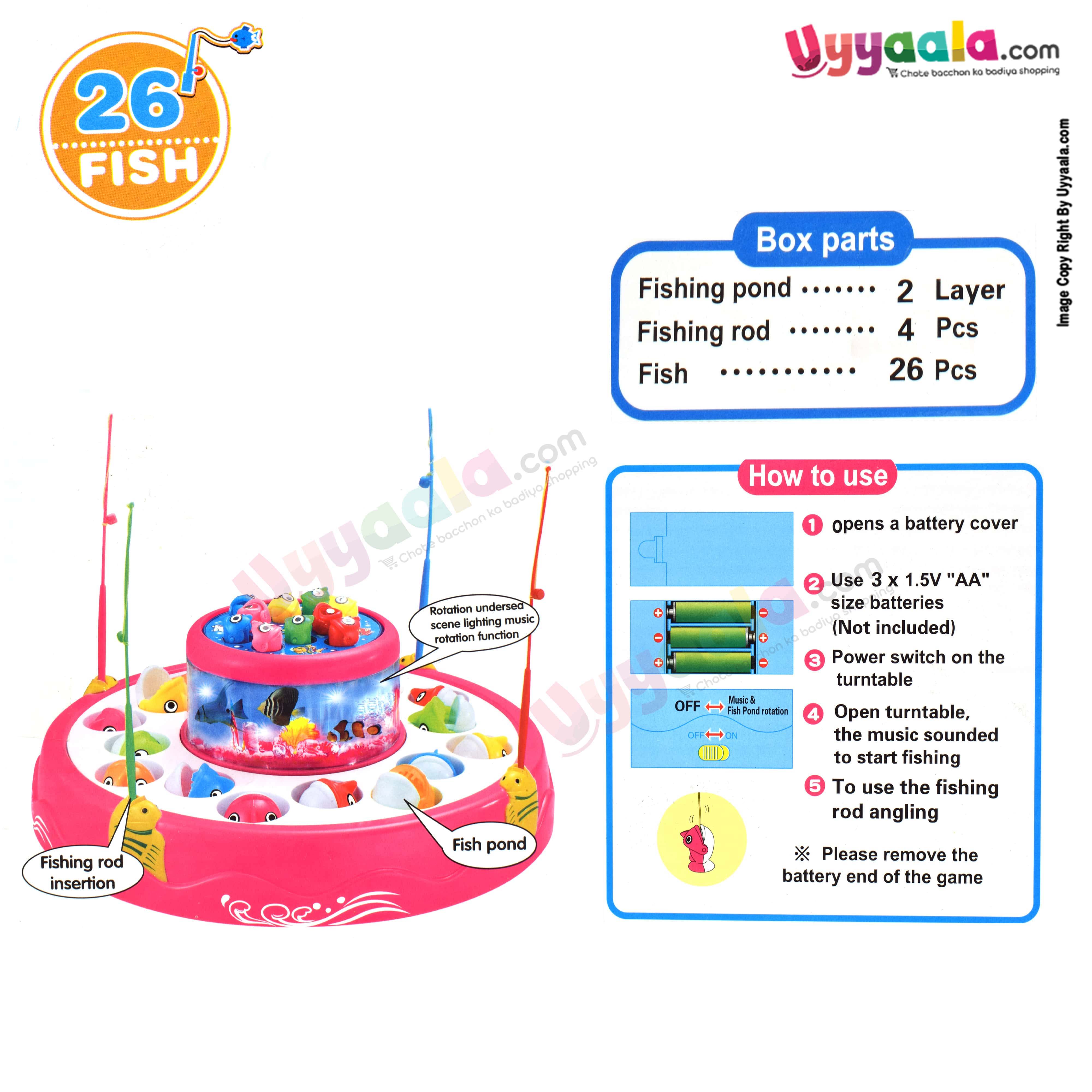 Fishing battery operated toy with music for kids