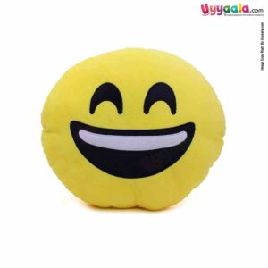 Smiley Emoji Pillow Round Cushion Soft Toy for Kids Size (30 cm) - Yellow