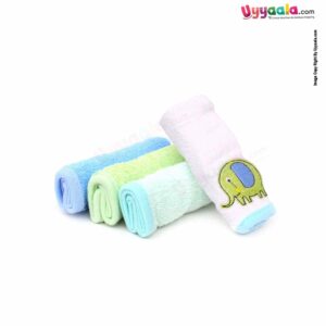 FASHION BABY Terry Napkins ( Wash Cloth ) Plain for Babies 4pc Set 0+m Age Size (25*25) - Multi Color