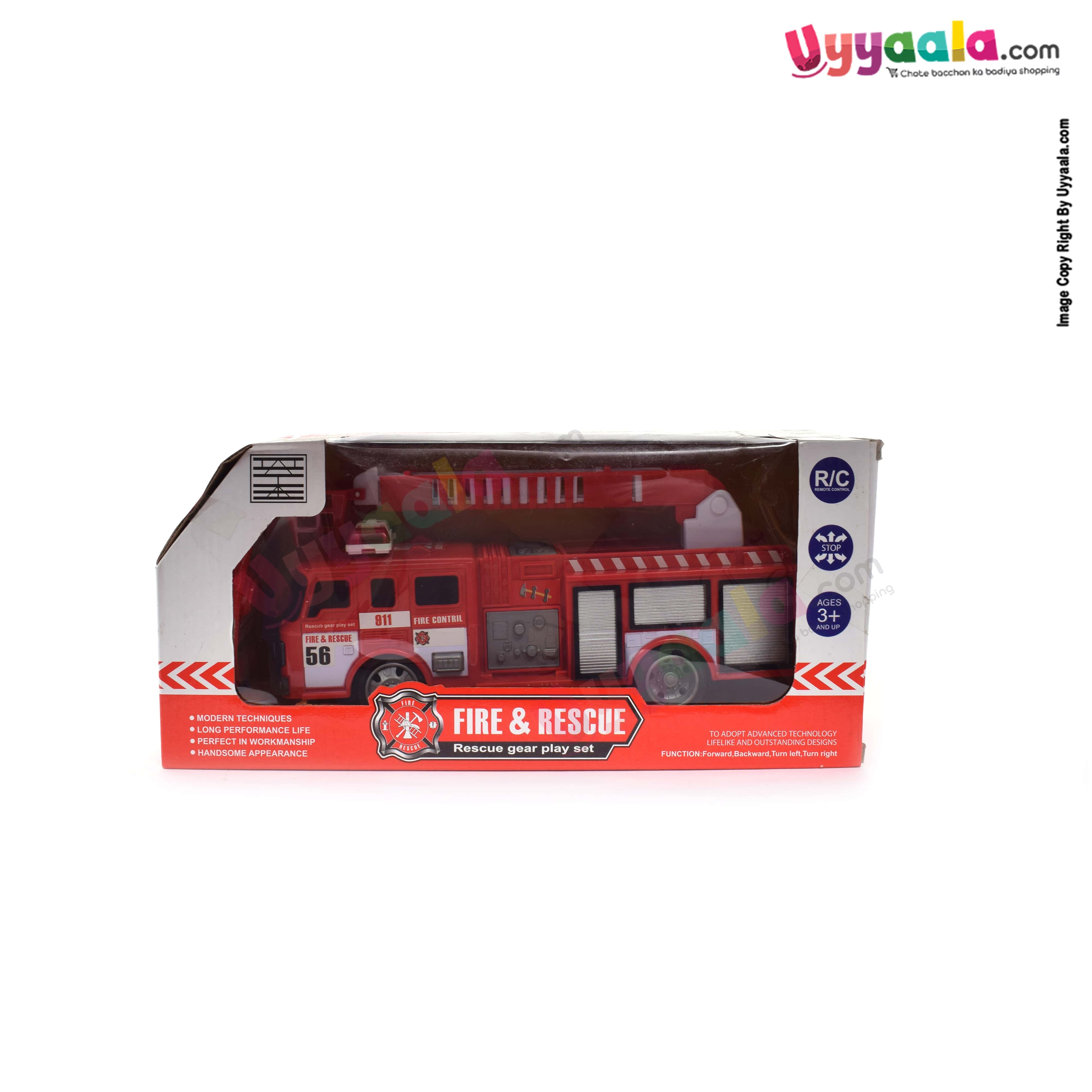 Fire & rescue gear play set fire engine R/C battery operated Toy for kids