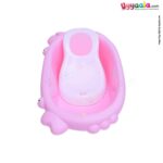 BAYBEE Crab Shape Plastic Bath Tub with Sitting Tray and Water Drainage System - Pink