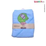 One size plain hooded towel for babies, Blue