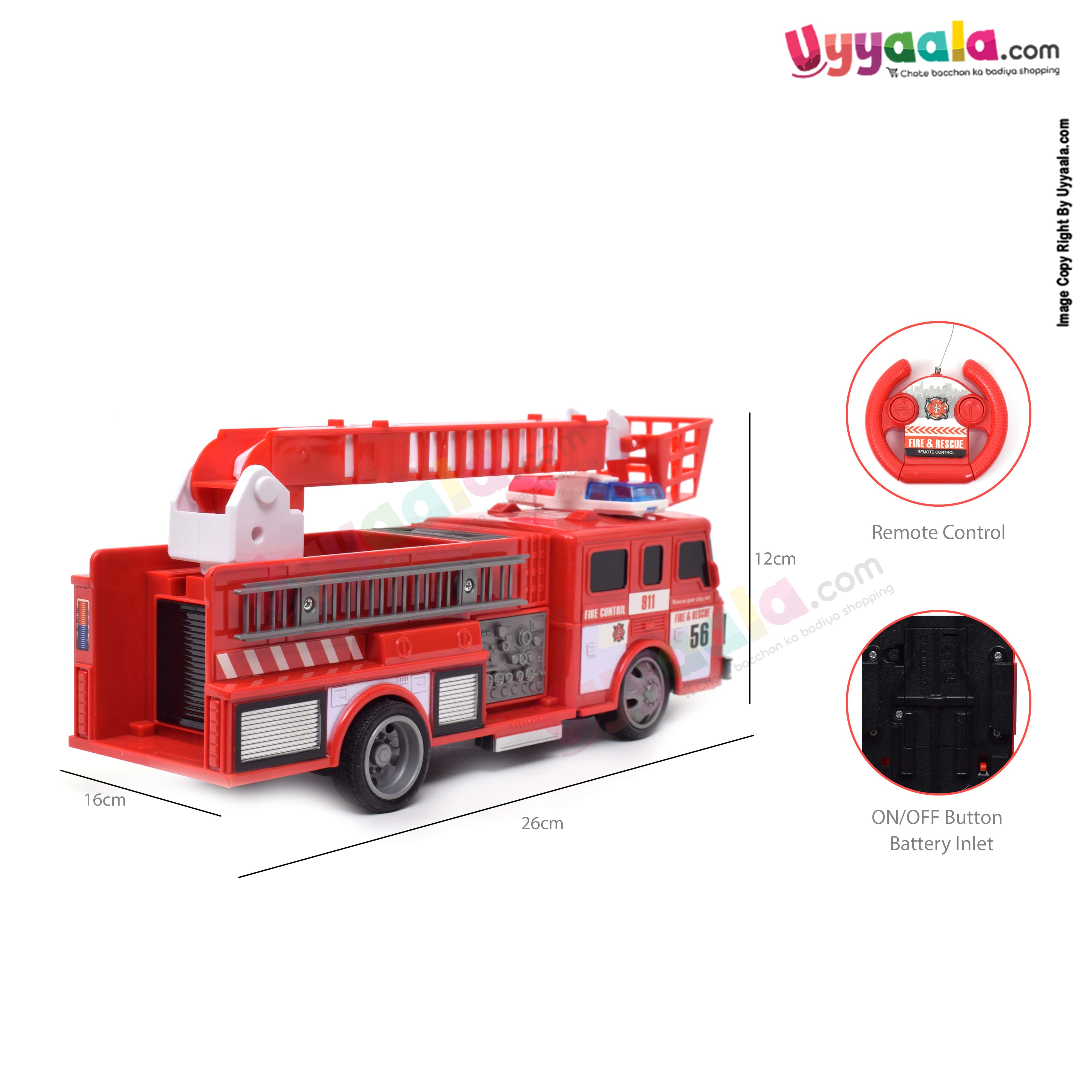 Fire & rescue gear play set fire engine R/C battery operated Toy for kids 3+ age