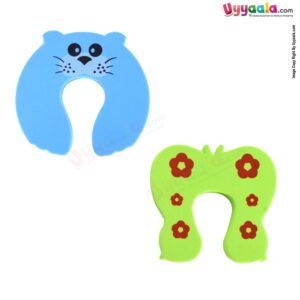 DR GYM Safety Corner Door Guard For Kids Safety With Animal Shapes, 2 pack- Green & Blue