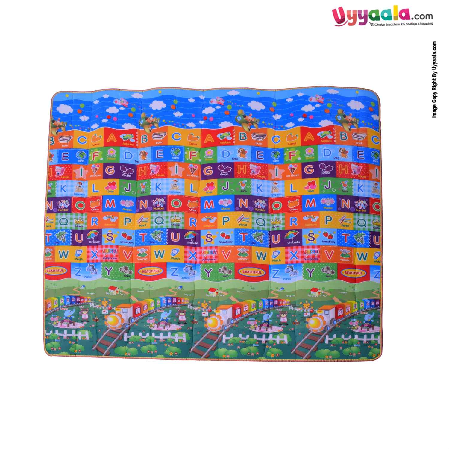 Baby crawl mat with dual side print