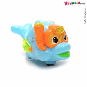 Dolphin Battery Operated Diver Dynamic Music, Colorful Lights with Universal Rotation for kids 3+Y Age