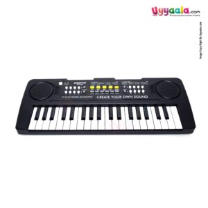 BIGFUN Plastic Piano Keyboard Toy with Recording, Mic and Mobile Charger Power Option, 37 Keys (Black)