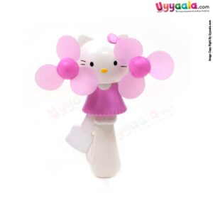 Hello Kitty Dual Hand Fan for Kids - Pink, White