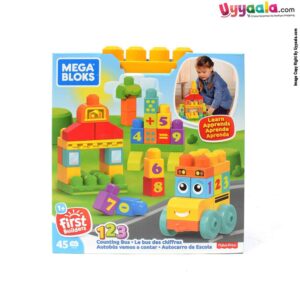 FISHER PRICE Mega Blocks For Kids - 45 Pcs Building Bricks, 1+Y