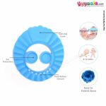 Baby Shampoo Hat for Protecting Baby Eyes with Adjustable Buttons,0-12m Age Blue