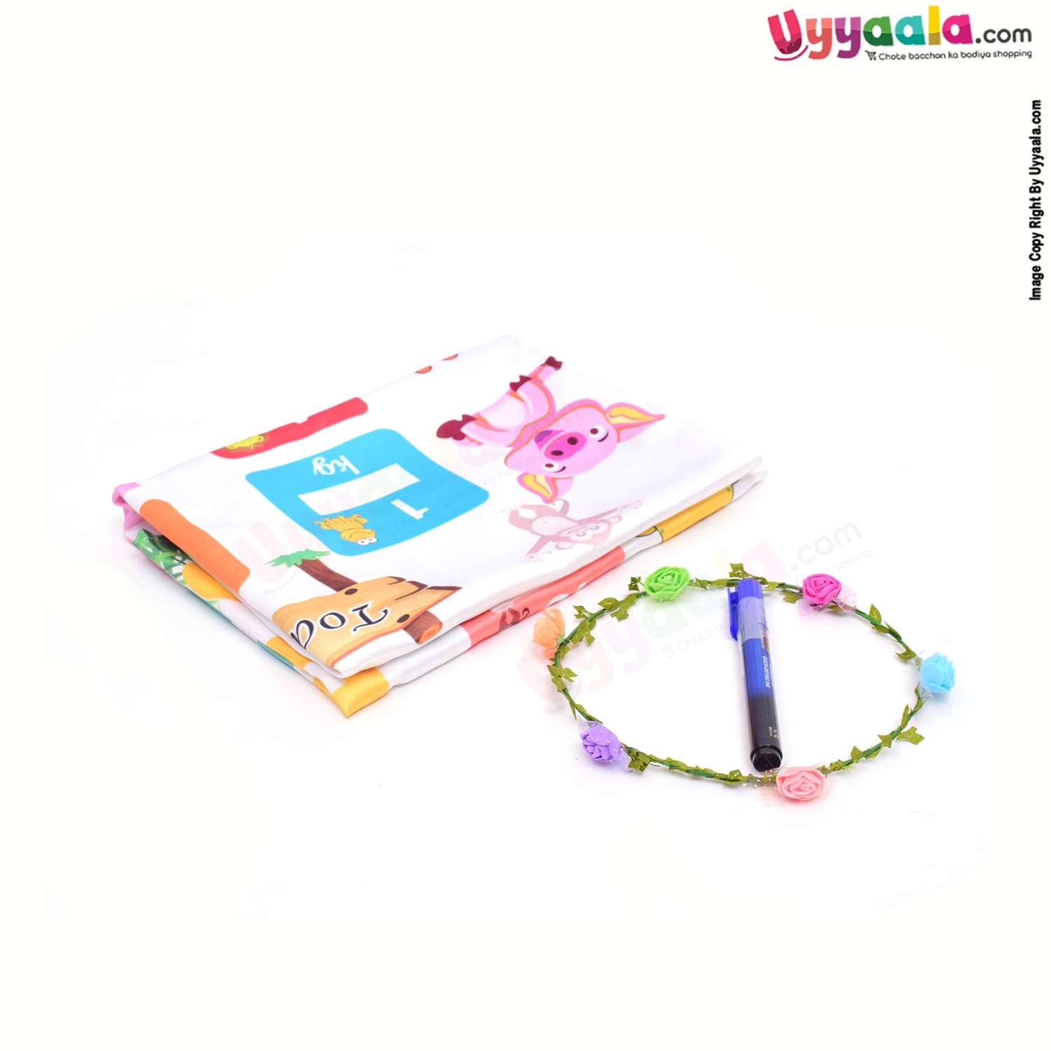 Baby Photo Shoot Blanket with Animals Print, Packet Include flower Ring & Marker 0-12m Age