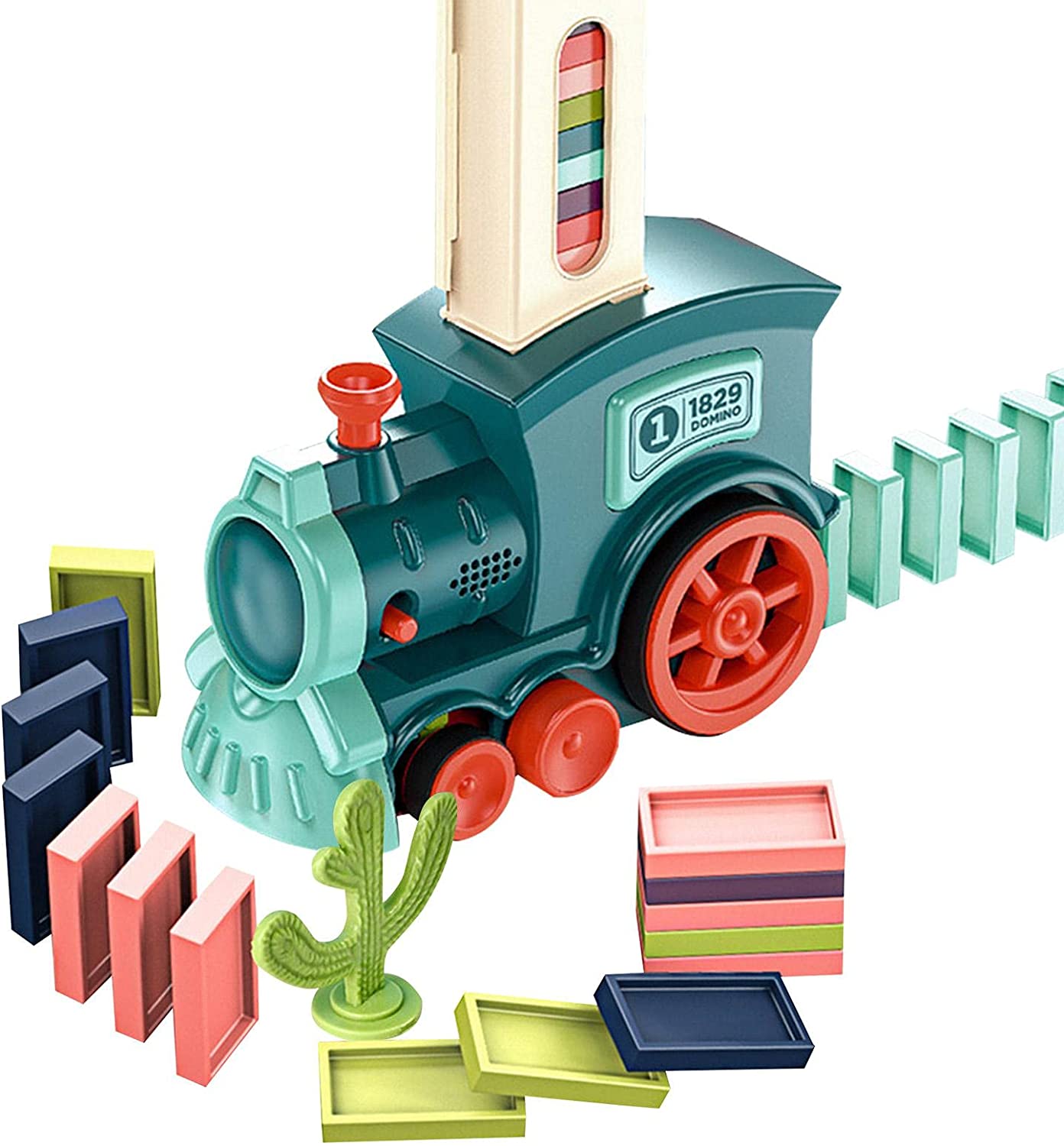 Domino Train Automatic Stacking Battery Operated Toy for Kids 3+Y Age