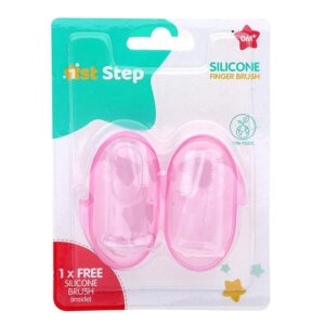 1st Step Silicone Finger Toothbrush for Baby with Storage Case - Pink