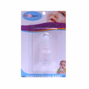 FLOWER BABY Soft Silicone Baby Finger Toothbrush, 3+m age