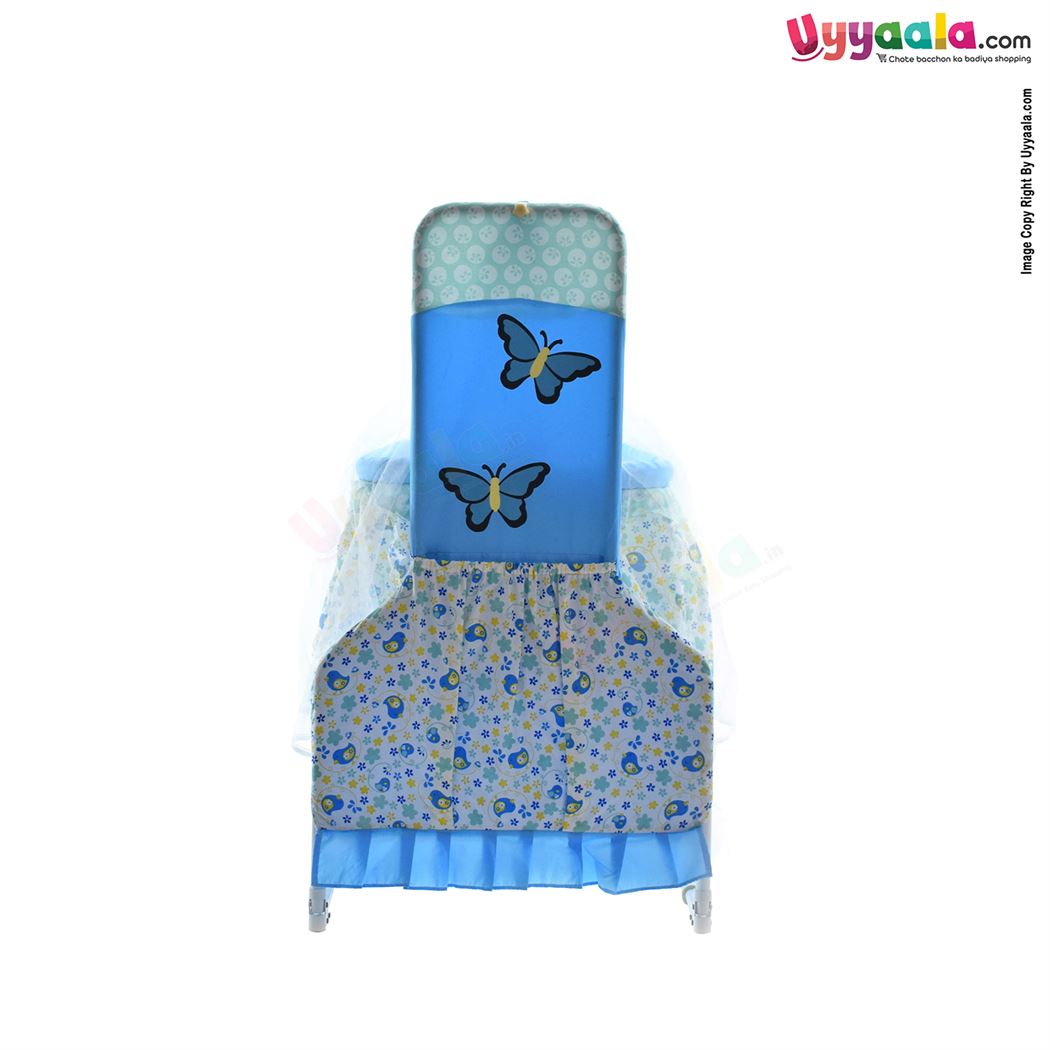 FLY Baby Foldable Cradle 2 In 1 Mosquito Protection Net With Frills flowers & Chick Print