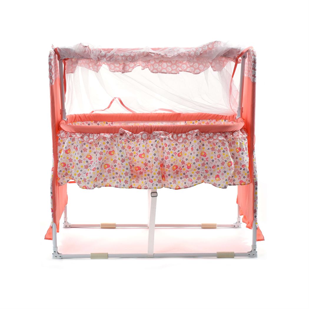 FLY Baby Foldable Cradle 2 In 1 Mosquito Protection Net With Frills flowers & Chick Print