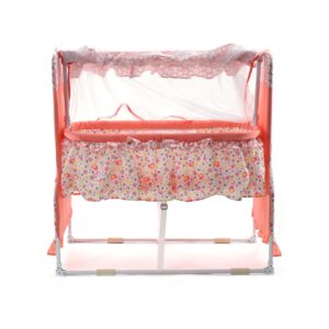 FLY Baby Foldable Cradle 2 In 1 Mosquito Protection Net With Frills flowers & Chick Print
