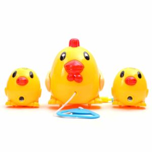 Funny Pull Line Chicks Battery Operated Toy With Lights & Music - Yellow, 3+Y