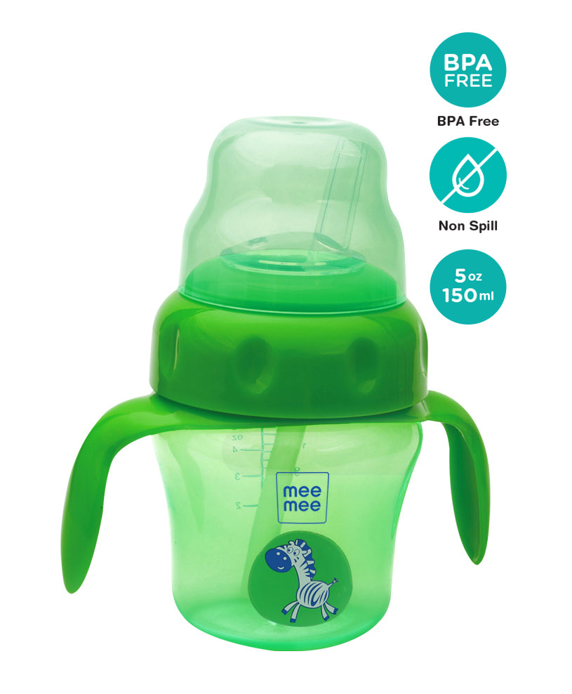 Mee Mee 2 in 1 Spout and Straw Sipper Cup 150ml 3m+ Green