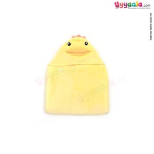 Hooded Coral Fur Blanket Chick Character, 0-24m - Yellow