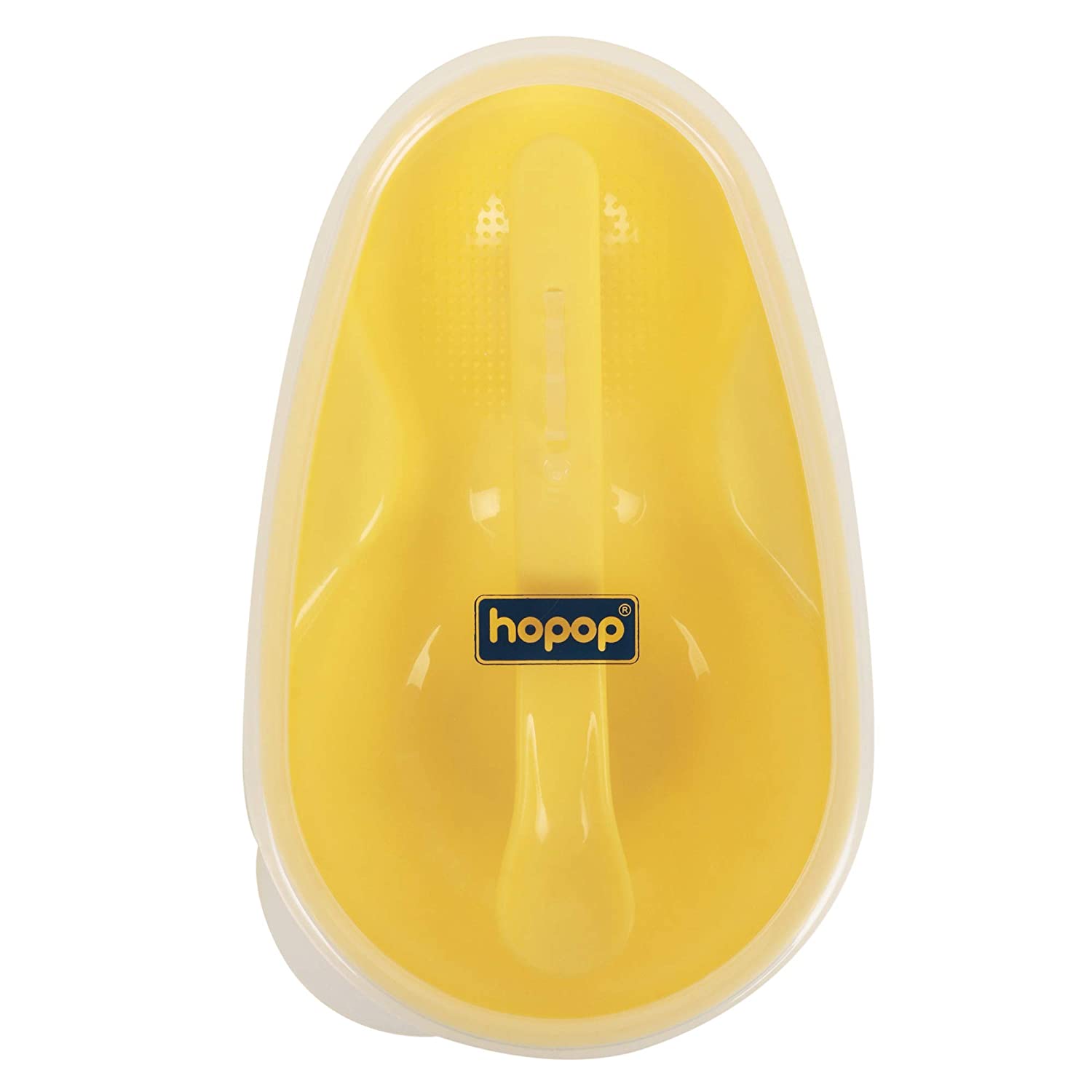 Buy Hopop Feeding Bowl with Lid & Spoon For Babies - Yellow, Online in India at uyyaala.com