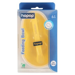 Buy Hopop Feeding Bowl with Lid & Spoon For Babies - Yellow, Online in India at uyyaala.com