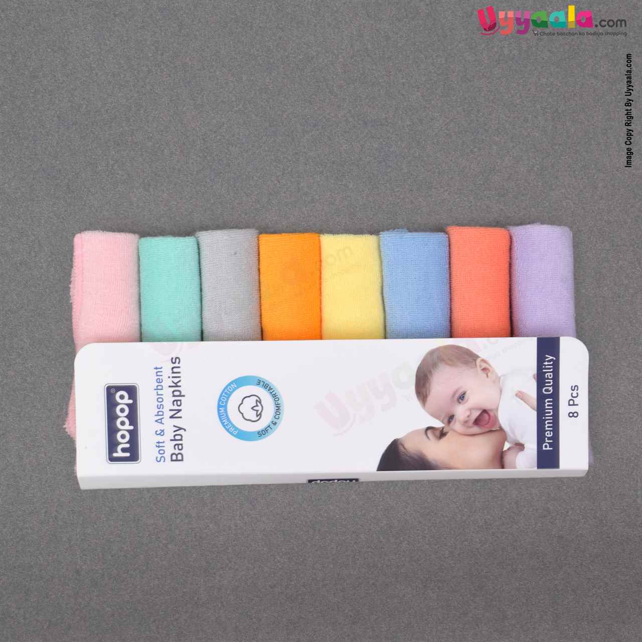 Buy Hopop Soft Cotton Premium Baby Napkins - (Pack of 8) Online in India at uyyaala.com