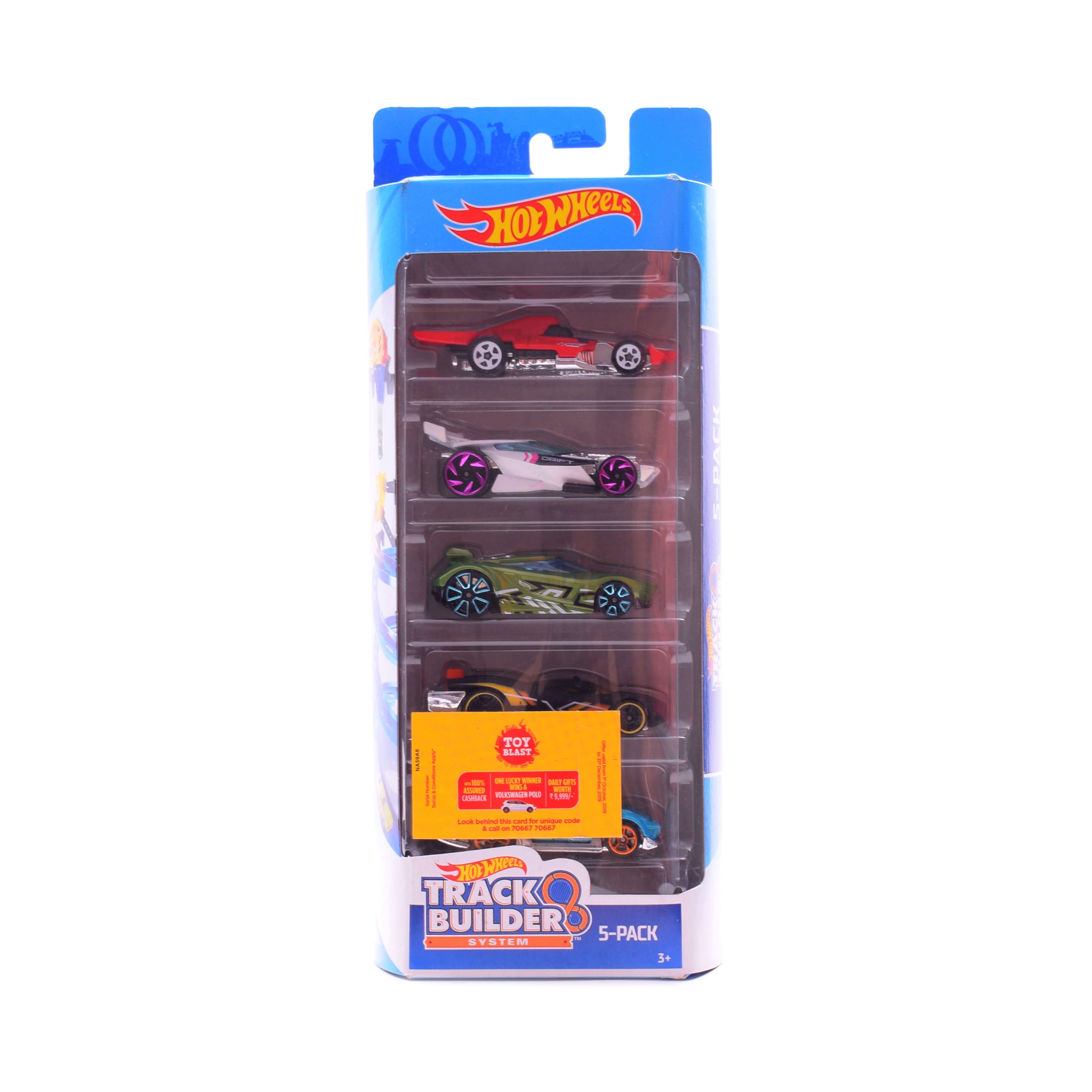 Hot Wheels Track Builder 5 Car Pack 3+Y