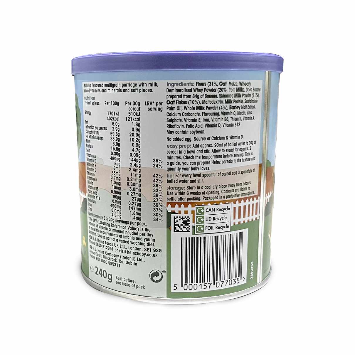 Heinz First Steps Oaty Banana Porridge For Babies - 240g 7m+