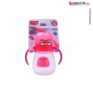 LUVLAP Wispers owl Spout Sipper Cup with Easy Grip Twin Handle Bottle 210 ml 6+m Age - Pink