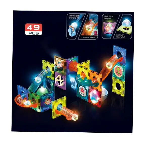 Buy Magnetic Building Tiles with Lights for Children - (49pcs) Online in India at uyyaala.com