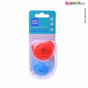 Buy Mee Mee Silicone Nipple Soother / Pacifier for Baby - Blue & Red, 3+m, (Twin Pack) Online in India at uyyaala.com