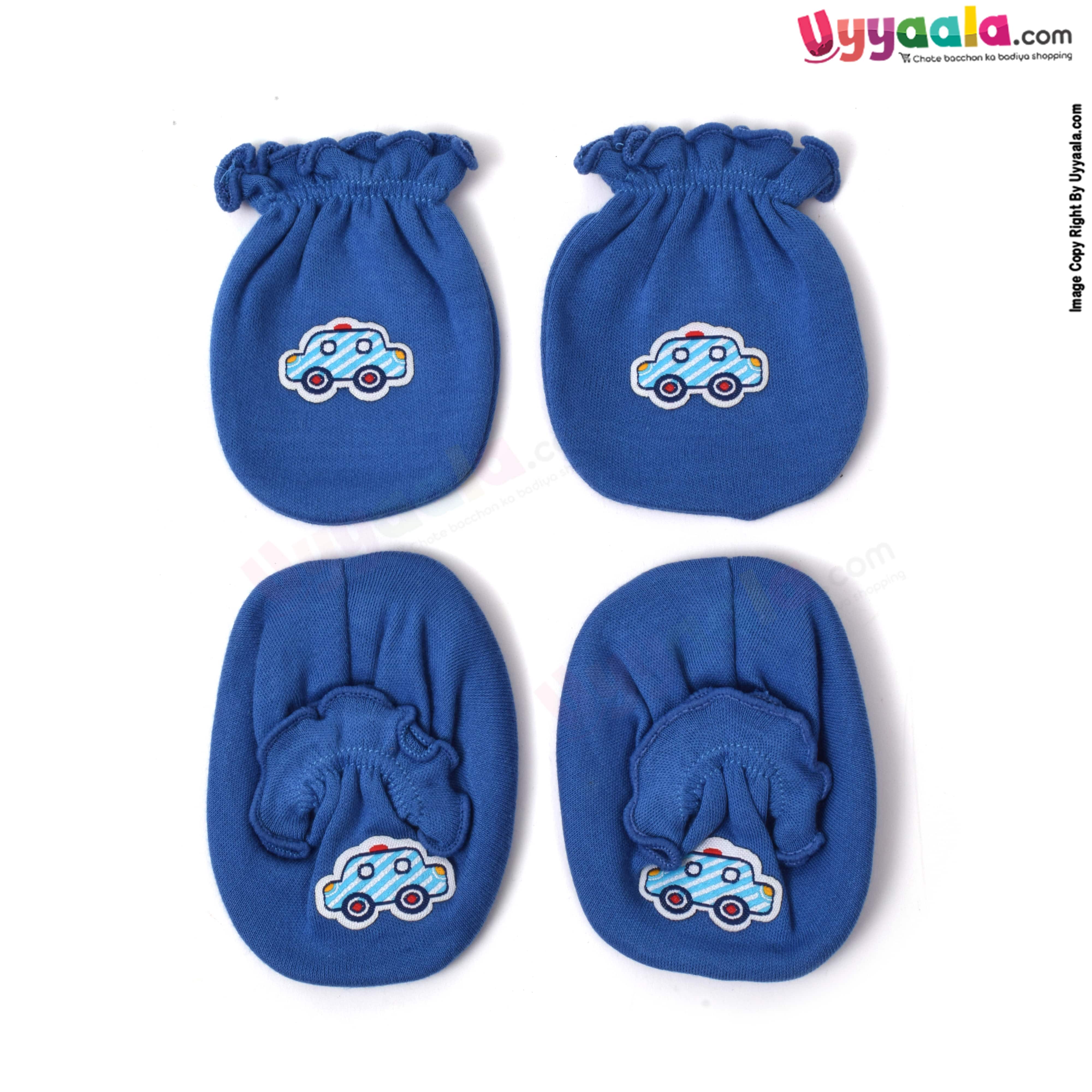 Buy Mittens & Booties Set for New Born Baby - Navy Blue & White (Pack of 2) Online in India at uyyaala.com