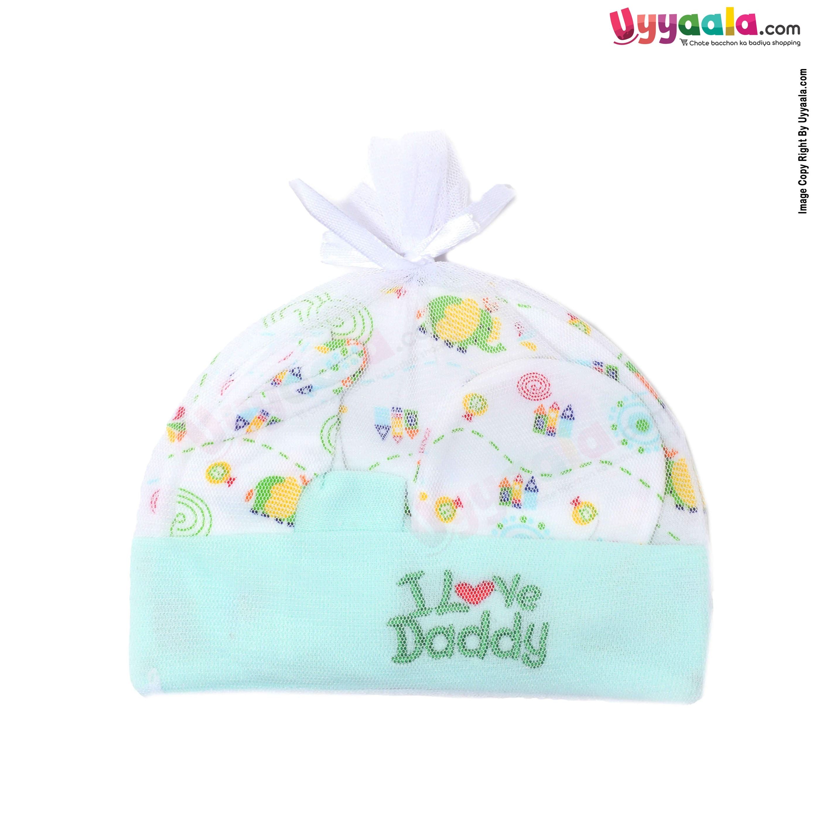 MONTALY Cap Set Elephant Print 0-3m Age