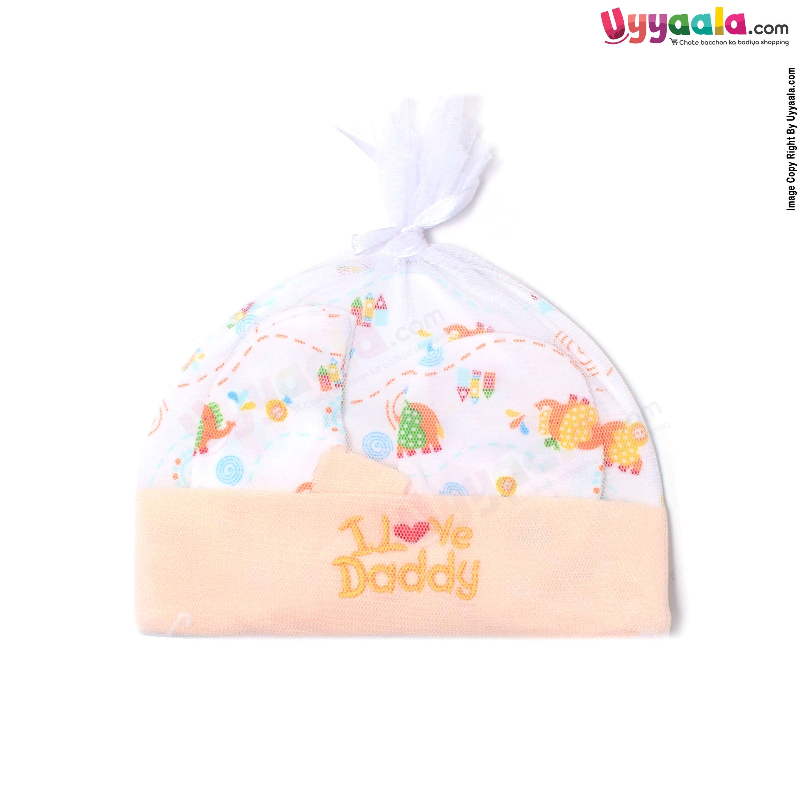 MONTALY Cap Set Elephant Print 0-3m Age