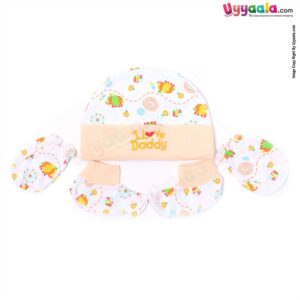 MONTALY Cap Set Elephant Print 0-3m Age