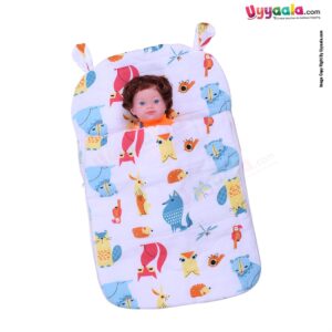 NUM NUM  Baby Sleeping Bag Muslin Animal Print 0-6m, White-uyyala-com.myshopify.com-Carry Nest-Happy Babies