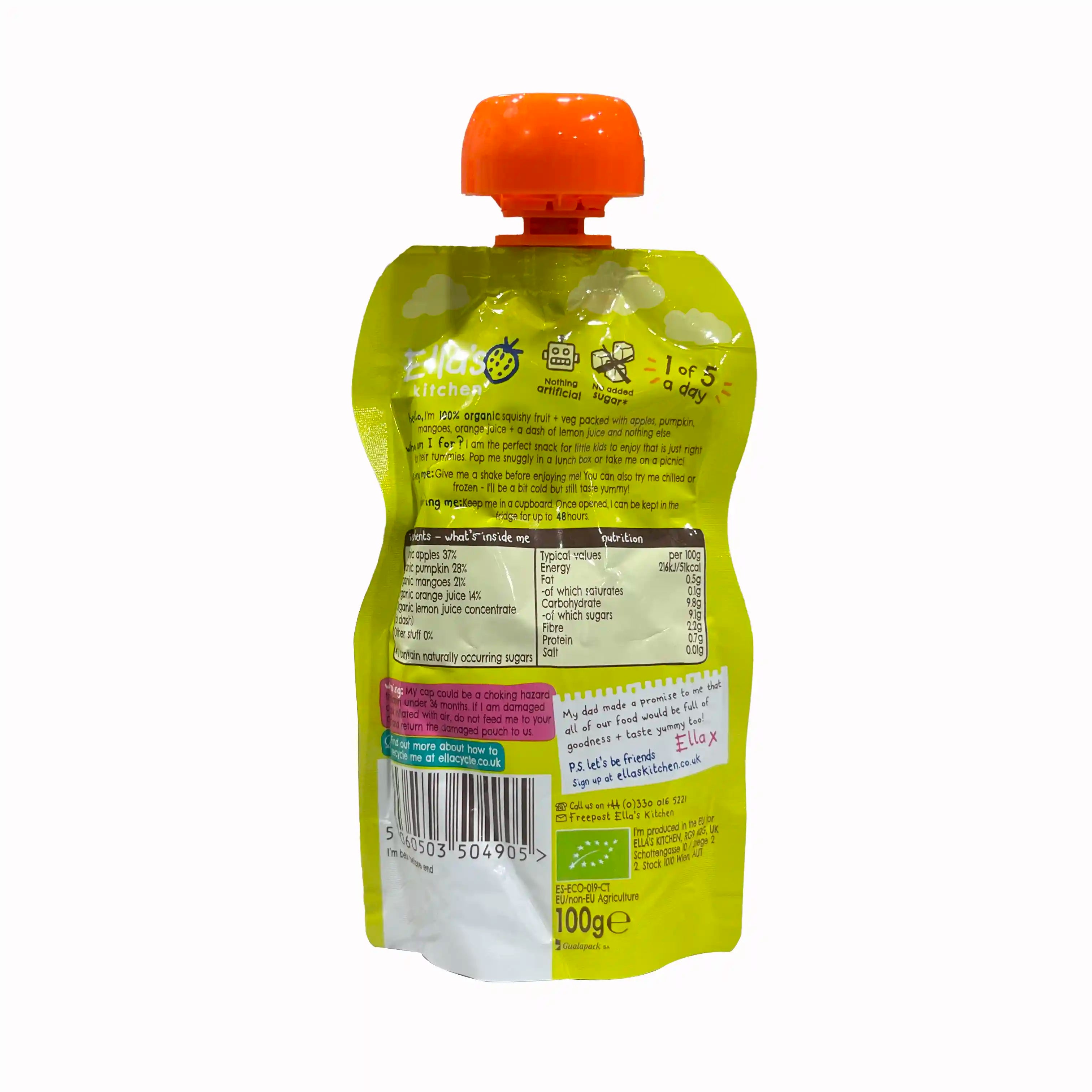 Buy Ella's Kitchen Organic Squishy Snack with Pumpkin & Mango for Children Online in India at uyyaala.com