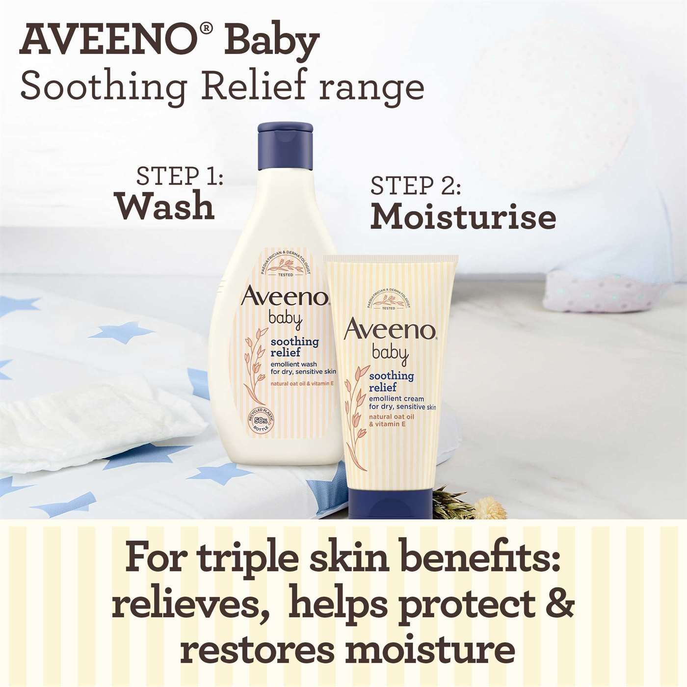 AVEENO Baby Soothing Relief Creamy Wash Tear Free - 250ml