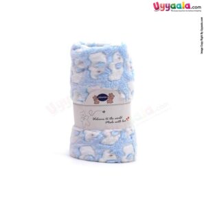 Valiantier Fur Roll Blanket Elephant Print 0-24m Age, Blue