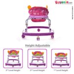 Baby Walker Height Adjustable with Music & Lights - Purple-uyyala-com.myshopify.com-Walkers-Baybee
