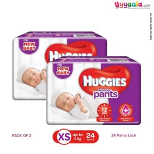HUGGIES Wonder Pants XS (Up to 5 Kg) pack of 2, 24pcs each