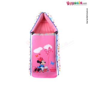 DISNEY Baby Cotton Carry Nest (Sleeping Bag) - Minnie Mouse Print, Pink, 0+m