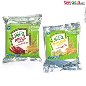 Heinz Apple & Banana Biscotti for Kids Snacks, 60g each, 7+months, Pack of 2